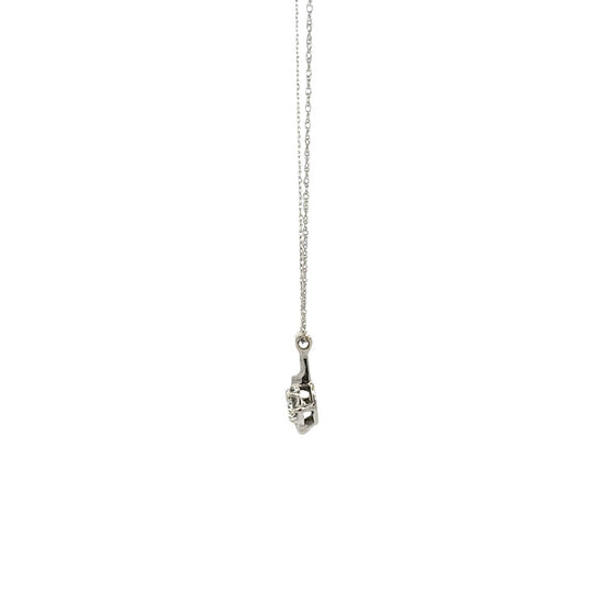 14k White Gold Solitaire 0.30tcw Diamond Compass-Set Pendant Necklace2