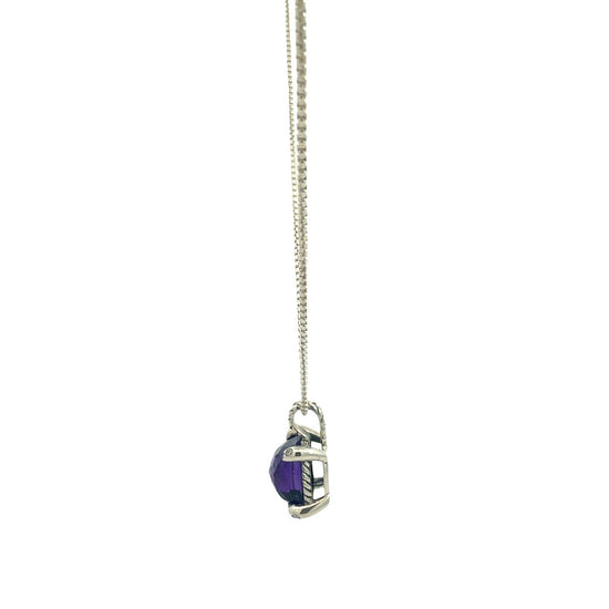 David Yurman Sterling Silver 2.00tcw Amethyst and 0.06cttw Diamond Necklace5