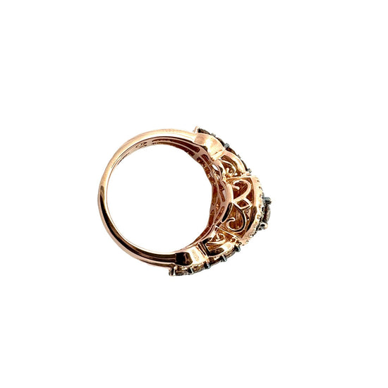 14k Rose Gold Round 1.62cttw Diamond Double Halo Cocktail Ring5
