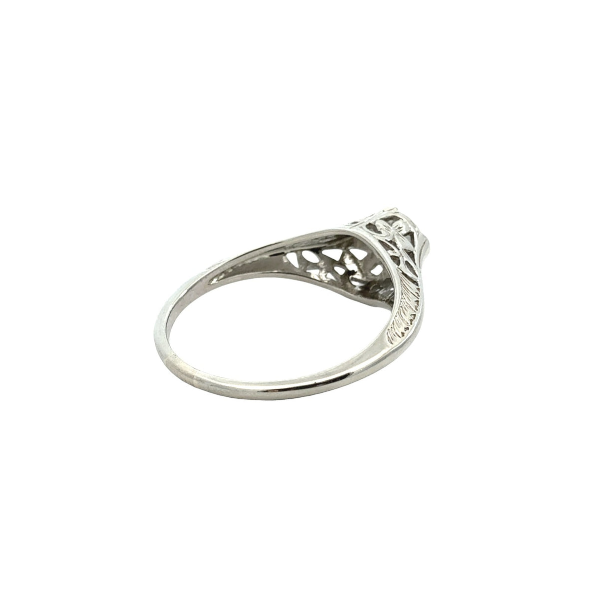 Vintage 18k White Gold 0.77tcw Diamond Solitaire Filigree Engagement Ring4