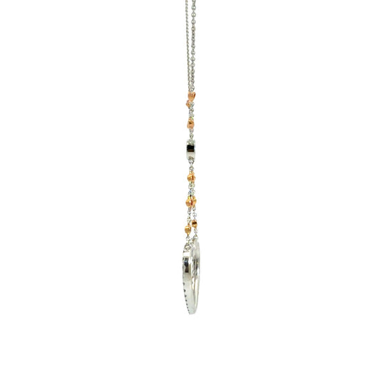 18k Multi-Tone Gold & 0.48cttw Diamond Heart Pendant Necklace 20"3