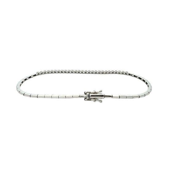 NEW 14k White Gold and 0.20cttw Diamond Station Bracelet3