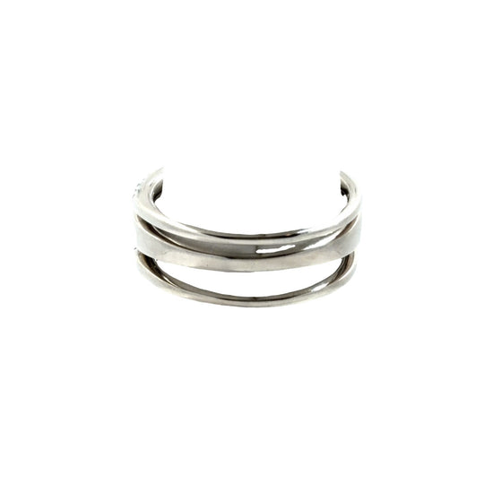 14k White Gold (1.28ctw) Diamond Princess Cut Engagement Ring with Chevron Bands4