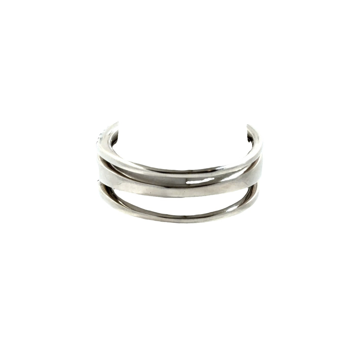 14k White Gold (1.28ctw) Diamond Princess Cut Engagement Ring with Chevron Bands4