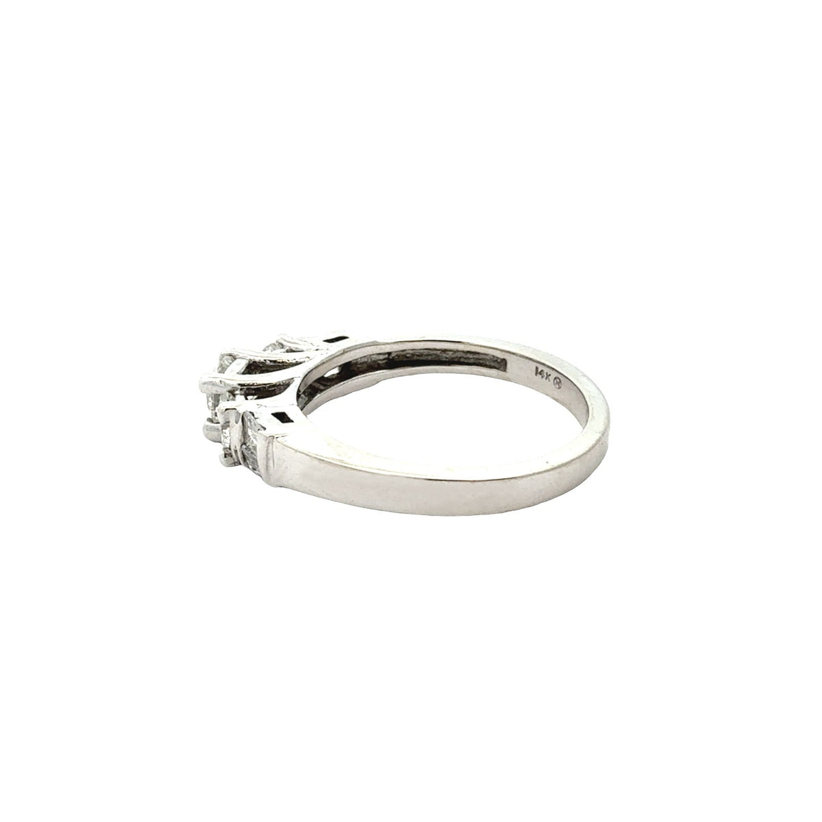14k White Gold Stamped 1.02cttw Diamond Three-Stone Diamond Engagement Ring5