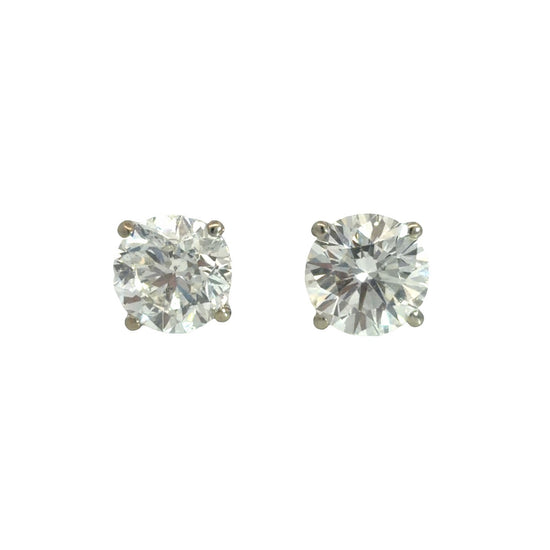 New 14K White Gold Diamond 2.51cttw Stud Earrings0