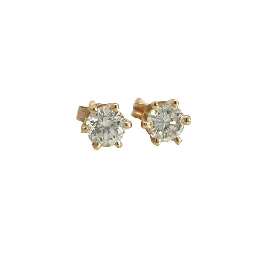 14k Yellow Gold 0.52cttw Diamond Stud Earrings1