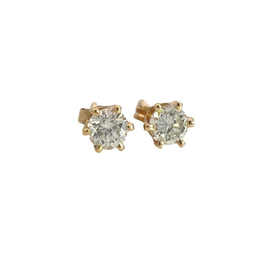 14k Yellow Gold 0.52cttw Diamond Stud Earrings1