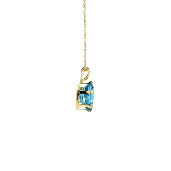 14k Yellow Gold & 3.05cttw Oval Topaz Pendant Necklace 18"4