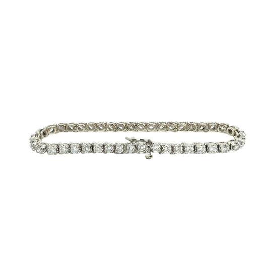 14k White Gold & 5.04cttw Diamond Tennis Bracelet 7"2