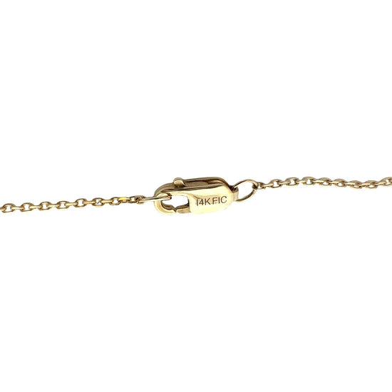 14k Yellow Gold 5 Pearl Station Necklace 17.5"5