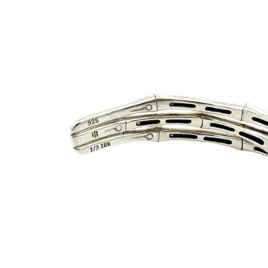 John Hardy Sterling Silver 18k Yellow Gold Multi-Tone Bamboo Cuff Bangle6