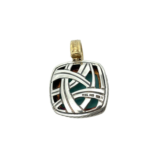 David Yurman Sterling Silver and 18k Yellow Gold Turquoise Albion Pendant6