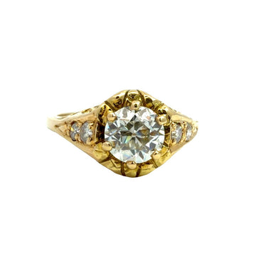 Vintage 18k Yellow Gold Ring with Belcher Set 1.25ctw Diamond0
