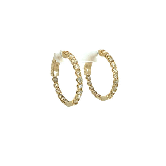 Heera Moti 14k Yellow Gold Inside-Out 1.44cttw Diamond Hoops2