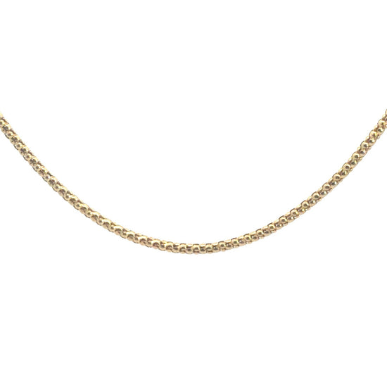 14k Yellow Gold Popcorn Link Chain Necklace 16"1