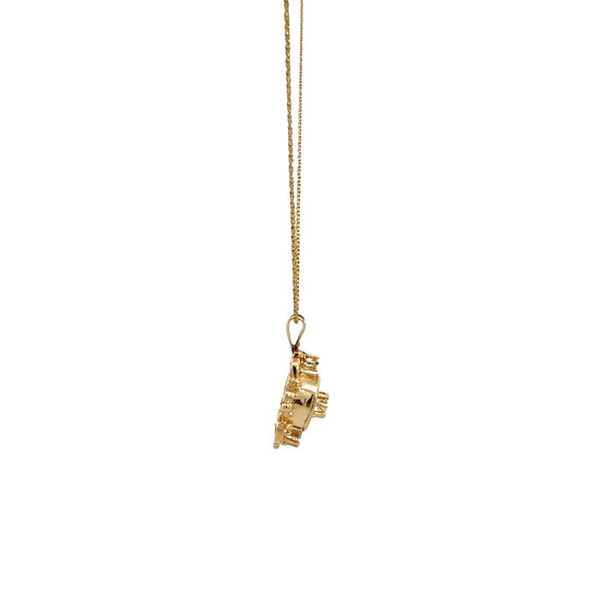 Vintage 14k Yellow Gold and 0.28cttw Diamond Filigree Pendant Necklace 20"2