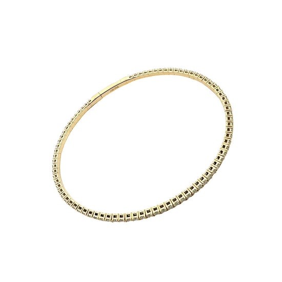 NEW 14k Yellow Gold 2.24cttw Diamond Tennis Bracelet Flex Bangle1