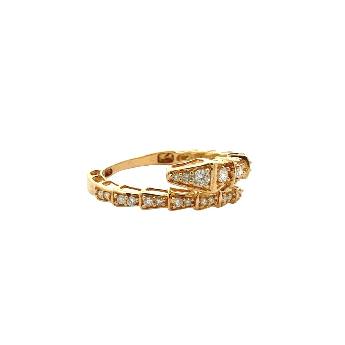 18k Yellow Gold 0.25cttw Diamond Coiled Snake Ring2