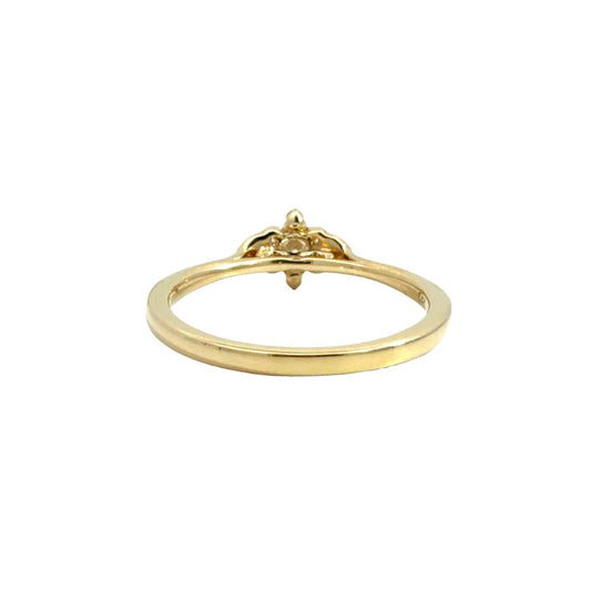 14k Yellow Gold Ornate Compass 0.24cttw Diamond Engagement Ring Size 73