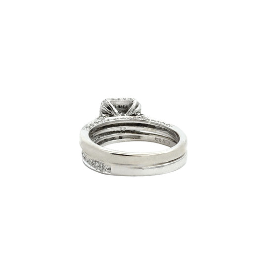 14k White Gold Princess-Cut with Halo 1.31cttw Diamond Engagement Ring Set4