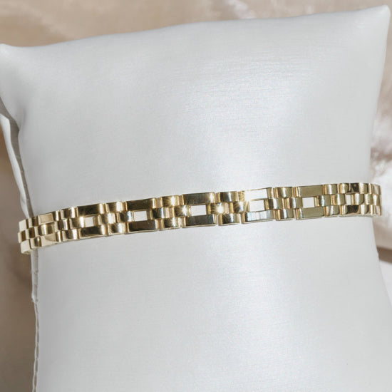 14k Yellow Gold Men's Interlocking Link Chain Bracelet1