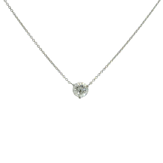 14k White Gold 0.80tcw Diamond Solitaire Pendant Necklace1
