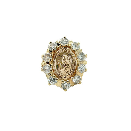 14k Yellow Gold 1.65cttw Diamond Halo Medallion Ring1