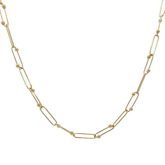 Roberto Coin 18k Yellow Gold Beaded Paperclip Chain Necklace1
