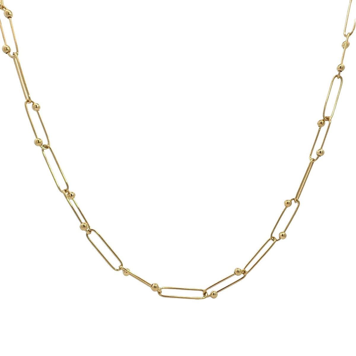 Roberto Coin 18k Yellow Gold Beaded Paperclip Chain Necklace1
