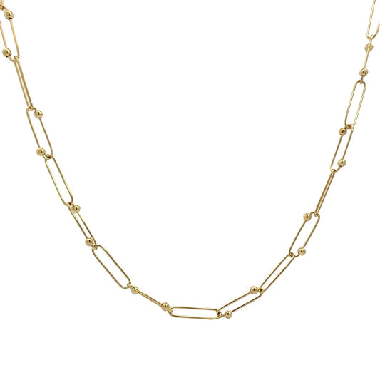 Roberto Coin 18k Yellow Gold Beaded Paperclip Chain Necklace1