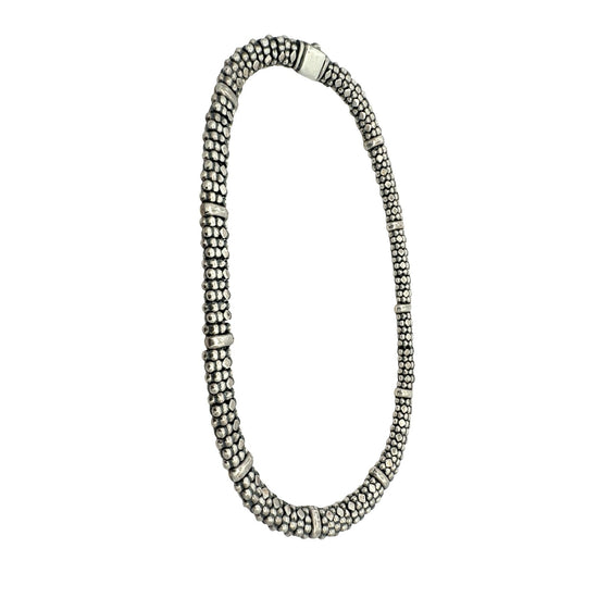 LAGOS Caviar Sterling Silver and 18k Yellow Gold Necklace4