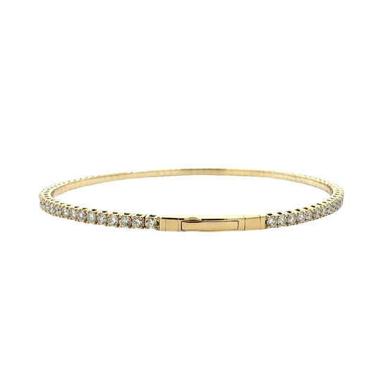 NEW 14k Yellow Gold 2.24cttw Diamond Tennis Bracelet Flex Bangle3