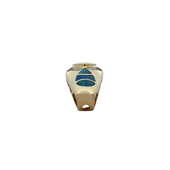 14k Yellow Gold 0.49tcw Tanzanite 0.14cttw Diamond & Opal Inlay Pendant3