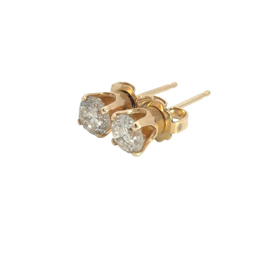 14k Yellow Gold Diamond 0.65cttw Stud Earrings4