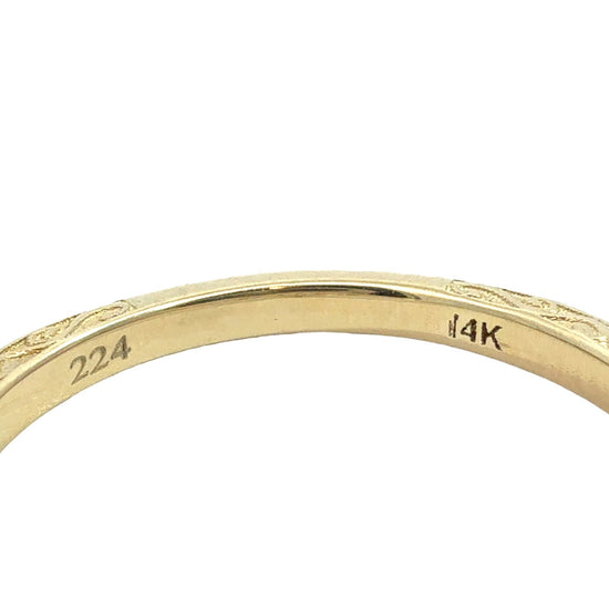 14k Yellow Gold Engraved 0.63cttw Three-Stone Lab-Grown Diamond Engagement Ring5