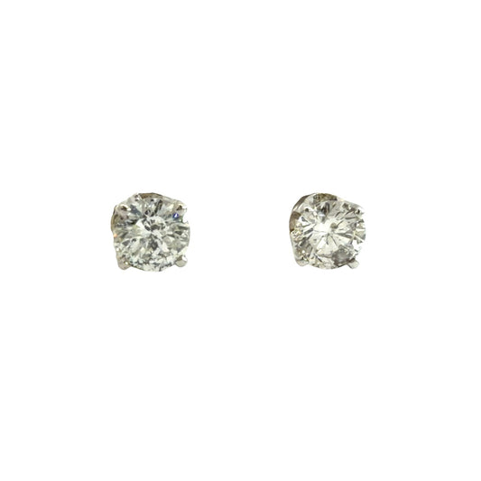 14k White Gold 0.72cttw Diamond Stud Earrings0