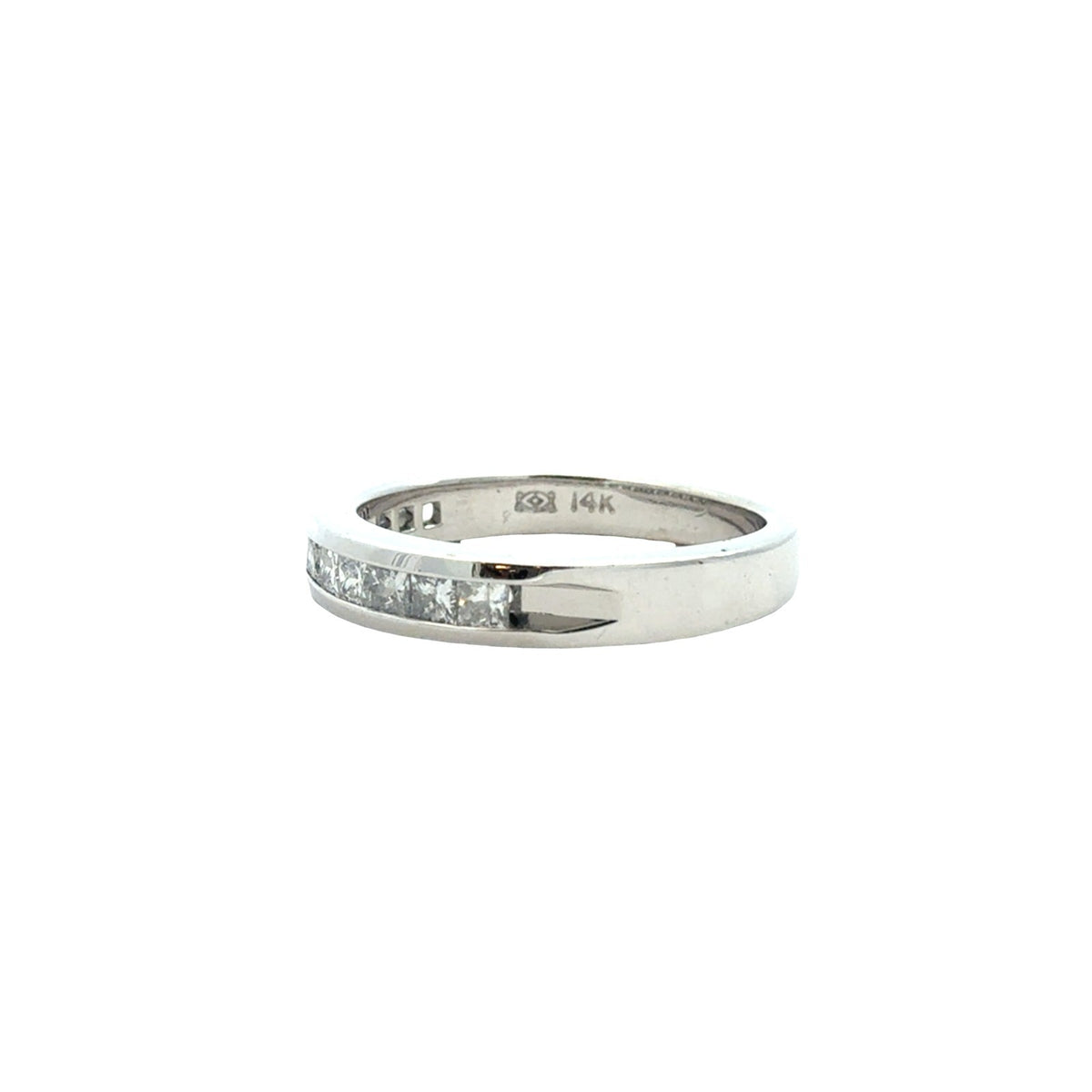 14k White Gold Channel Set Princess-Cut 0.36cttw Diamond Half Eternity Band2