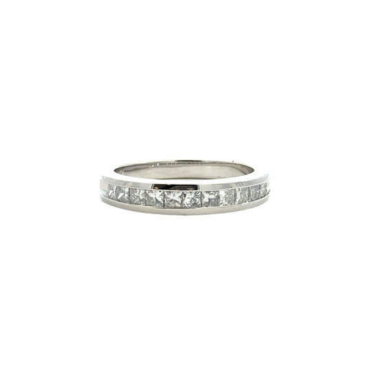 14k White Gold Channel Set Princess-Cut 0.36cttw Diamond Half Eternity Band1