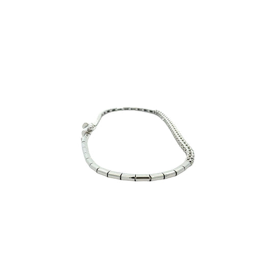 NEW 14k White Gold and 0.20cttw Diamond Station Bracelet4