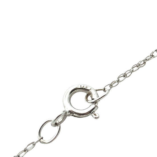 14k White Gold Stamped 0.33cttw Diamond Open Heart Pendant Necklace5