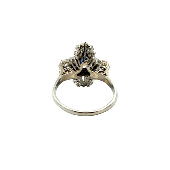 Vintage Gold & Platinum 1.82cttw Sapphire & 1.74cttw Diamond Ballerina Ring2
