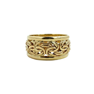 18k Yellow Gold Byzantine Link Wide Band Ring0