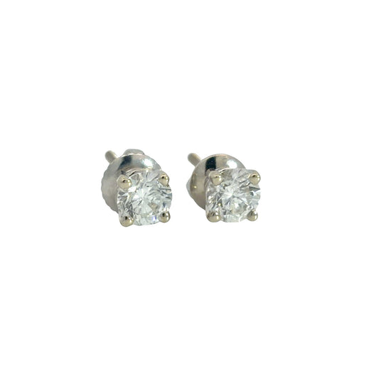 14k White Gold 0.75cttw Diamond Stud Earrings0