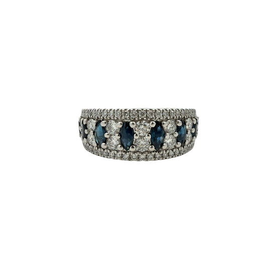Vera Wang Wish 14k White Gold 0.80cttw Sapphire & 0.30cttw Diamond Band Ring0