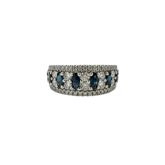 Vera Wang Wish 14k White Gold 0.80cttw Sapphire & 0.30cttw Diamond Band Ring0