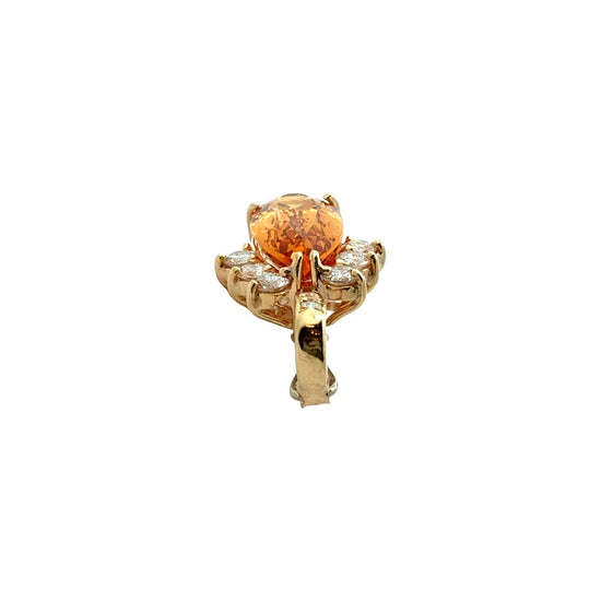 Vintage 14k Yellow Gold 4.89tcw Citrine and 0.71cttw Diamond Pendant3