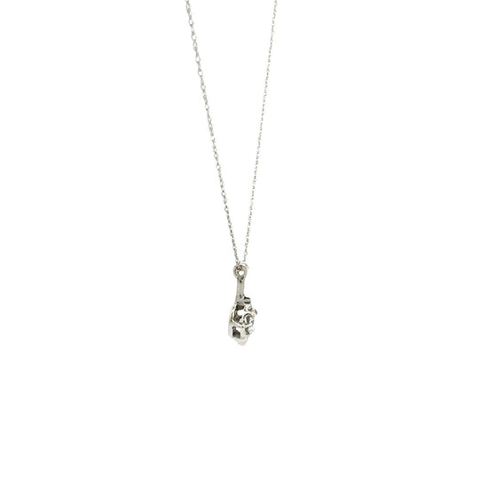 14k White Gold Solitaire 0.30tcw Diamond Compass-Set Pendant Necklace4