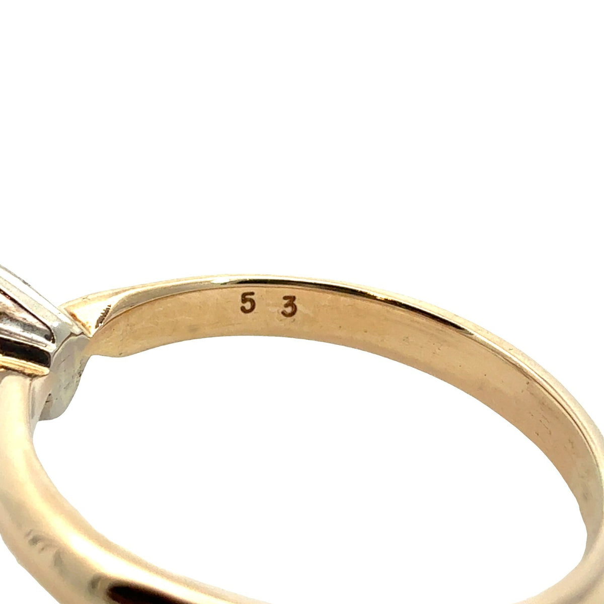 14k Multi-Tone Gold 0.36ctw Pear Cut Solitaire Diamond Engagement Ring Size 5.256
