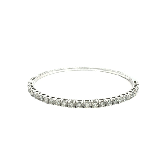 NEW 14k White Gold and 3.47cttw Flex Bangle Tennis Bracelet4